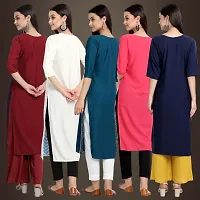 Fancy Crepe Kurtis For Women Pack Of 5-thumb1