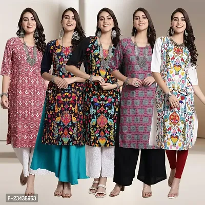 Fancy Crepe Kurtis For Women Pack Of 5-thumb0