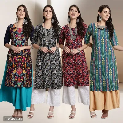 Fancy Crepe Kurtis for Women Pack Of 4-thumb0