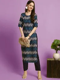 New Stylish Crepe Printed Kurta Set For Women-thumb2