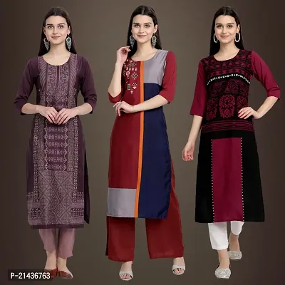 Fancy Crepe Kurtis for Women Pack Of 3