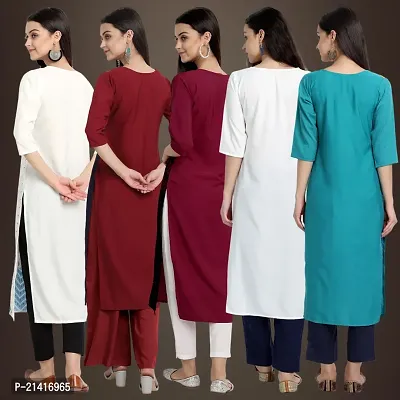 Fancy Crepe Kurtis For Women Pack Of 5-thumb2