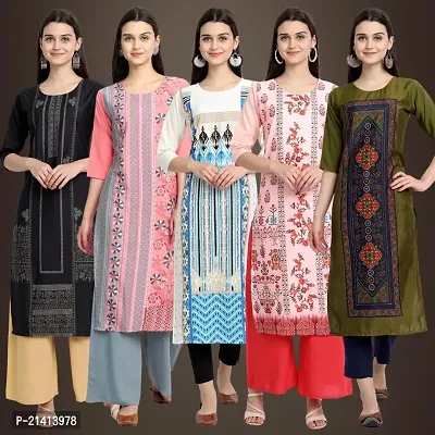 Fancy Crepe Kurtis For Women Pack Of 5-thumb0