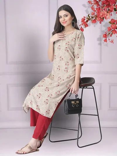 Stylish Straight Crepe Stitched Kurta