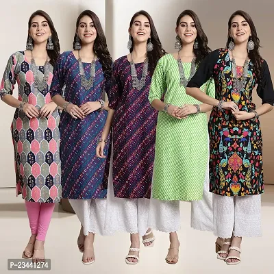 Fancy Crepe Kurtis For Women Pack Of 5