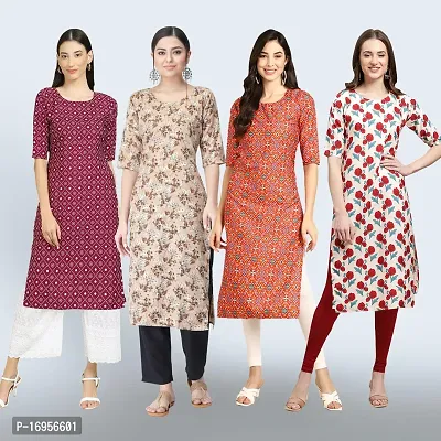 Women Stylish Crepe Straight Kurta