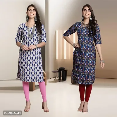 Fancy Rayon Kurtis For Women Pack Of 2-thumb0