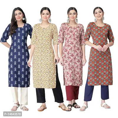 New Crepe Combo Printed Kurtis For Women Pack Of 4