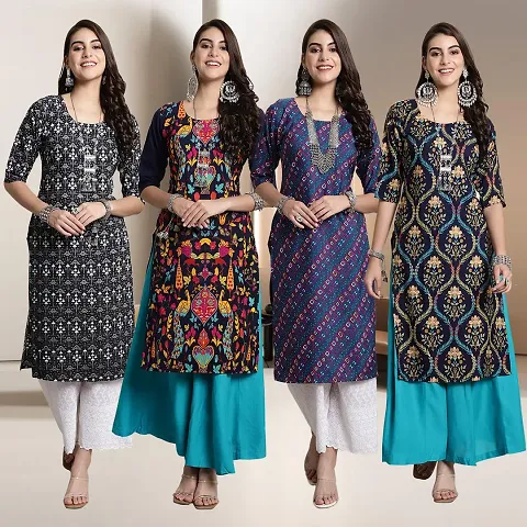 Fancy Crepe Kurtis for Women Pack Of 4