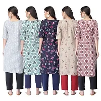 New Crepe Printed Kurtis Combo For Women Pack Of 5-thumb1