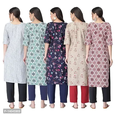 New Crepe Printed Kurtis Combo For Women Pack Of 5-thumb2