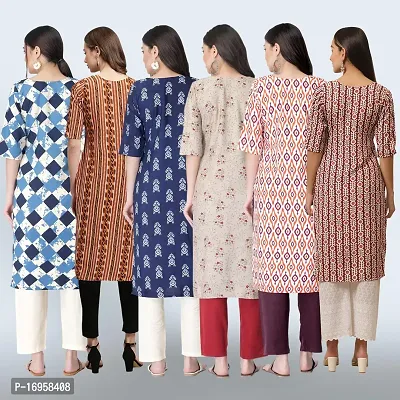 Women Stylish Crepe Printed Straight Kurta Combo-thumb2