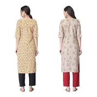 Attarctive Crepe Printed Straight Kurti Combo For Women Pack Of 2-thumb1