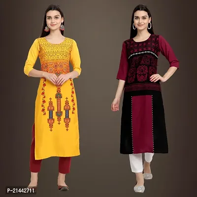 Fancy Crepe Kurtis for Women Pack Of 2-thumb0