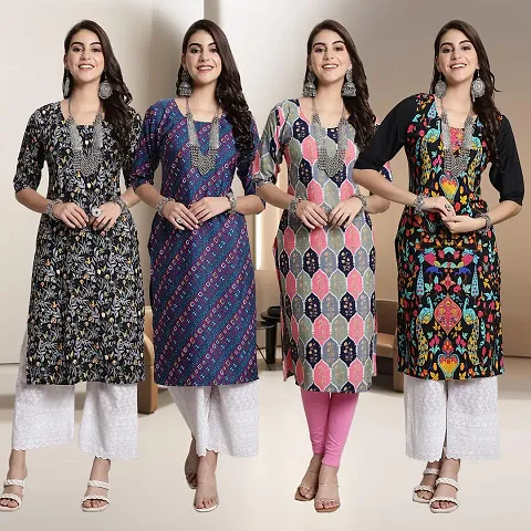 Fancy Crepe Kurtis for Women Pack Of 4