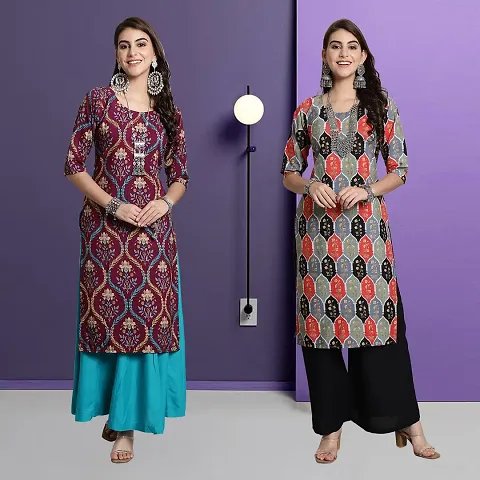 Fancy Rayon Kurtis For Women Pack Of 2