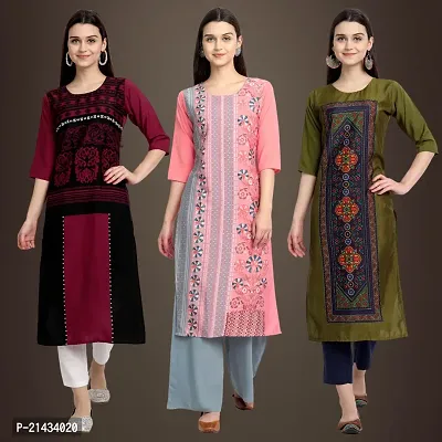 Fancy Crepe Kurtis for Women Pack Of 3-thumb0