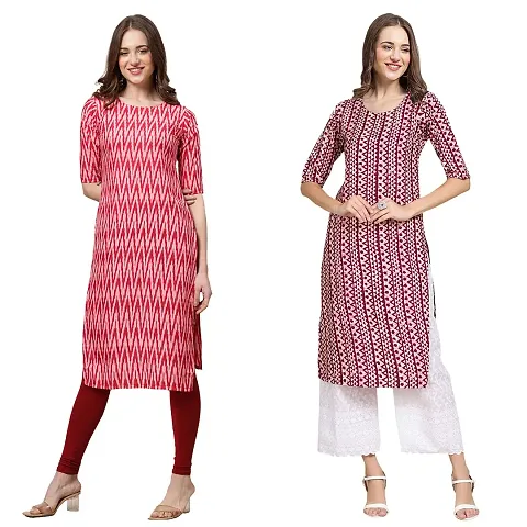 Stylish Crepe Printed Kurti - Pack of 2