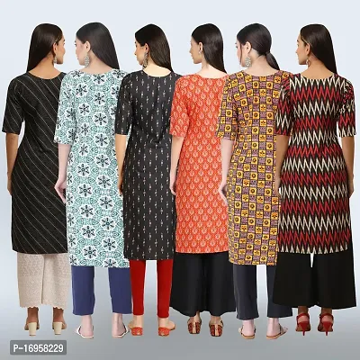 Women Stylish Crepe Printed Straight Kurta Combo-thumb2