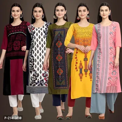 Fancy Crepe Kurtis For Women Pack Of 5