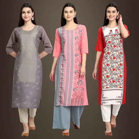 Fancy Crepe Kurtis for Women Pack Of 3