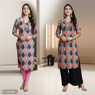 Fancy Rayon Kurtis For Women Pack Of 2-thumb0