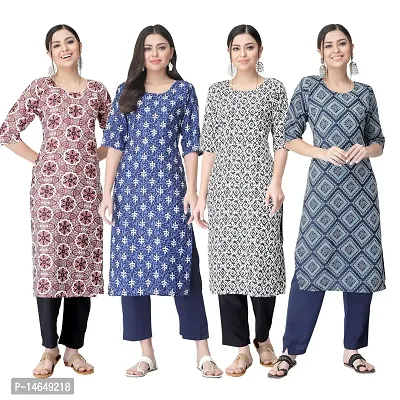 New Crepe Combo Printed Kurtis For Women Pack Of 4