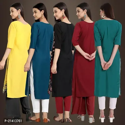 Fancy Crepe Kurtis For Women Pack Of 5-thumb2