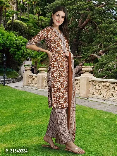 Fancy Cotton Blend Kurta Bottom And Dupatta Set For Women-thumb5