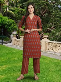 Fancy Cotton Blend Kurta Bottom And Dupatta Set For Women-thumb2