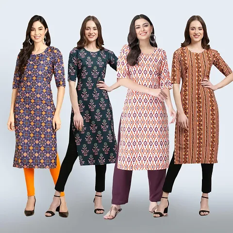 Women Stylish Crepe Straight Kurta