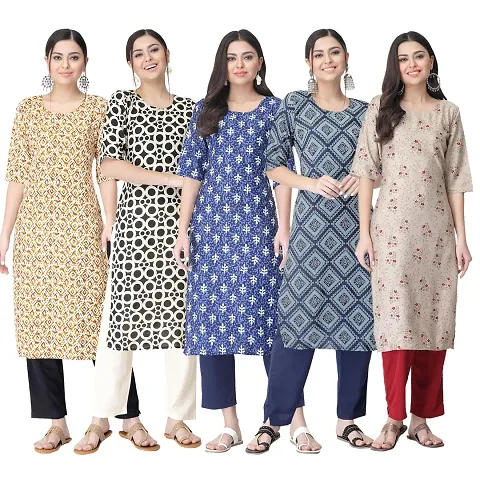 Women Stylish Crepe Staright Kurta