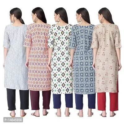 New Crepe Printed Kurtis Combo For Women Pack Of 5-thumb2