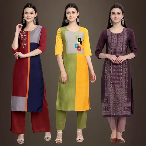 Fancy Crepe Kurtis Pack Of 3