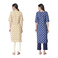 Attarctive Crepe Printed Straight Kurti Combo For Women Pack Of 2-thumb1