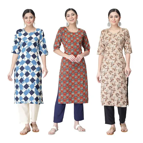 Classic Crepe Kurtis For Women Combo Pack Of 3