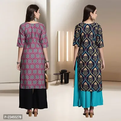 Fancy Rayon Kurtis For Women Pack Of 2-thumb2