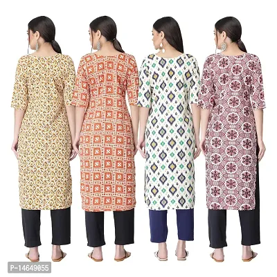 New Crepe Combo Printed Kurtis For Women Pack Of 4-thumb2