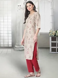 Stylish Beige Crepe Stitched Kurta For Women-thumb2