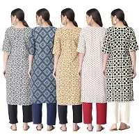 New Crepe Printed Kurtis Combo For Women Pack Of 5-thumb1