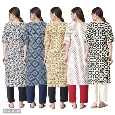 New Crepe Printed Kurtis Combo For Women Pack Of 5-thumb2