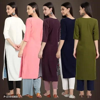 Fancy Crepe Kurtis For Women Pack Of 5-thumb2