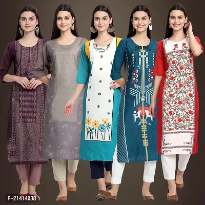 Fancy Crepe Kurtis For Women Pack Of 5-thumb0