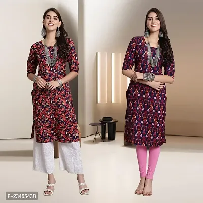 Fancy Rayon Kurtis For Women Pack Of 2-thumb0