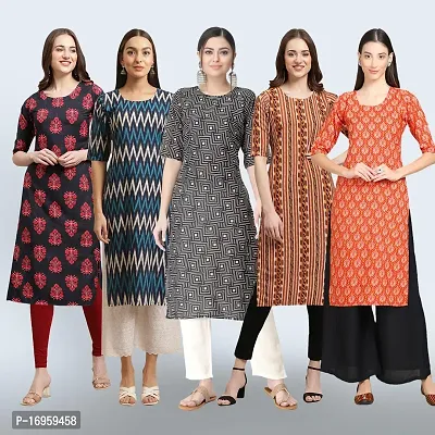 Women Stylish Crepe Printed Staright Kurta