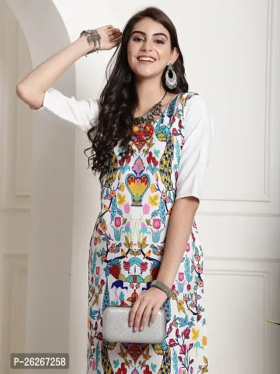 Stylish Multicoloured Crepe Printed Kurta For Women Combo Of 2-thumb2