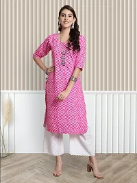 Stylish Multicoloured Crepe A-Line Printed Stitched Kurti For Women-thumb1