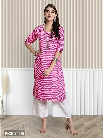 Stylish Multicoloured Crepe A-Line Printed Stitched Kurti For Women-thumb2