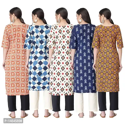 New Crepe Printed Kurtis Combo For Women Pack Of 5-thumb2