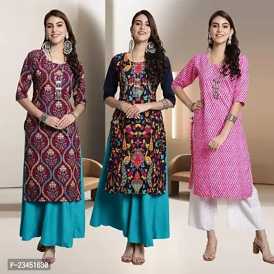 Fancy Rayon Kurtis For Women Pack Of 3